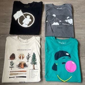 (4) Baseballism Men’s Short Sleeve T-Shirt Lot     Size Large